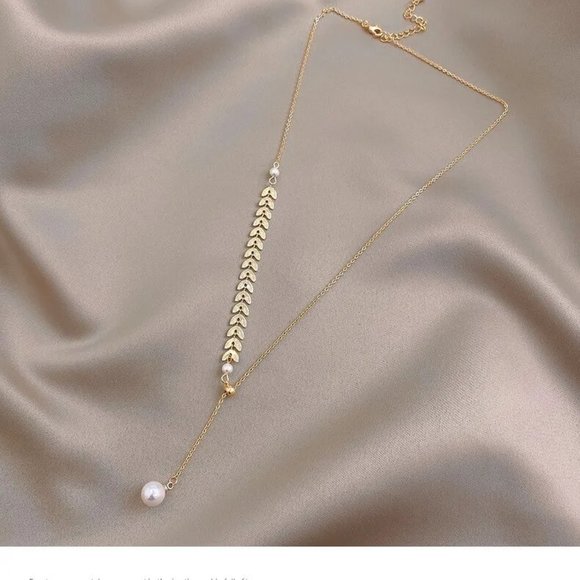 New Retro Wheat Leaf Clavicle Chain Sexy Sling Necklace - Picture 6 of 8